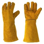 Flame retardant Welding Work Gloves Heat proof Metal Welding Protector Yellow Gloves Soldering Welding Gloves (New)