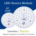 White Tricolor Dimming AC220V LED Ring PANEL Circle Light 36W 24W 18W 12W Cold (New)