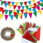 500 300 100 Flags Colorful Pennant Banner Flags Triangle Flags, Garland for Theme Birthday Party, (New)