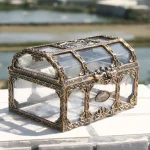 1Plastic Transparent Pirate Treasure Box Crystal Gem Jewelry Box Storage Organizer Chest Treasure (New)