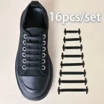 16 pack Elastic No Tie Silicone Shoelaces   Convenient, Stretchy and Flexible Laces for Sneakers (New)