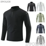 Running Long Sleeve T shirt Reflective Men Sportswear Breathable Black Coat Gym Jogging Male (New)