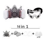 7in1 16in1 6200 Dust Gas Respirator Half Face Dust Mask For Painting Spraying (New)