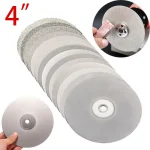 4" 100mm Coated Flat Lap Wheel Lapidary Polishing Grinding Disc 80~3000Grit For Jewelry (New)