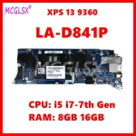 LA D841P Notebook Mainboard for Dell XPS 13 9360 Laptop Motherboard with I5 (New)