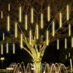 30 50CM LED Meteor Shower Rain Lights Waterproof Falling Raindrop Fairy String Light for (New)