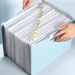 13 Pockets Accordion File Organizer, Expanding File Folder with Lable Pocket,Upright Open Top,A4 Letter (New)