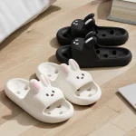 Cartoon Women Bathroom Slippers Cute Non Slip Leaky Sandals Fashion Thick Bottom Slides Home (New)