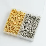 200 6MM Snowflake Gold Silver Plated CCB Spacer Loose Beads DIY Set Box For (New)