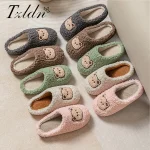 TZLDN Fashion Mens Slippers Winter Warm Cartoon Bear Lovely Indoor Soft Sole Non slip (New)