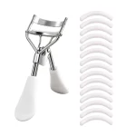 with 15 Silicone Pads and Stainless Steel Eyelash Curler Portable Eyelash Curler, Used (New)