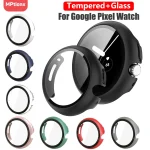 Tempered Glass Cover Google Pixel Watch PC Protective Case Full (New)