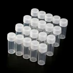 20Pcs 5ml Plastic Test Tubes Vials Sample Container Powder Craft (New)