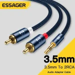 Essager Audio Cables 3.5mm Jack to 2 RCA Male To (New)