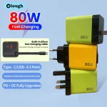 Elough 80W USB Type C Charger with Retractable Cable PD Fast Charging For (New)