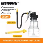 250ML Transparent Oil Can Pump Oiler Bottle with Straight Flexible Spout High Pressure (New)