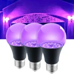 12W E27 UV Purple Black Light Bulb Glow in the Dark Party Supplies (New)