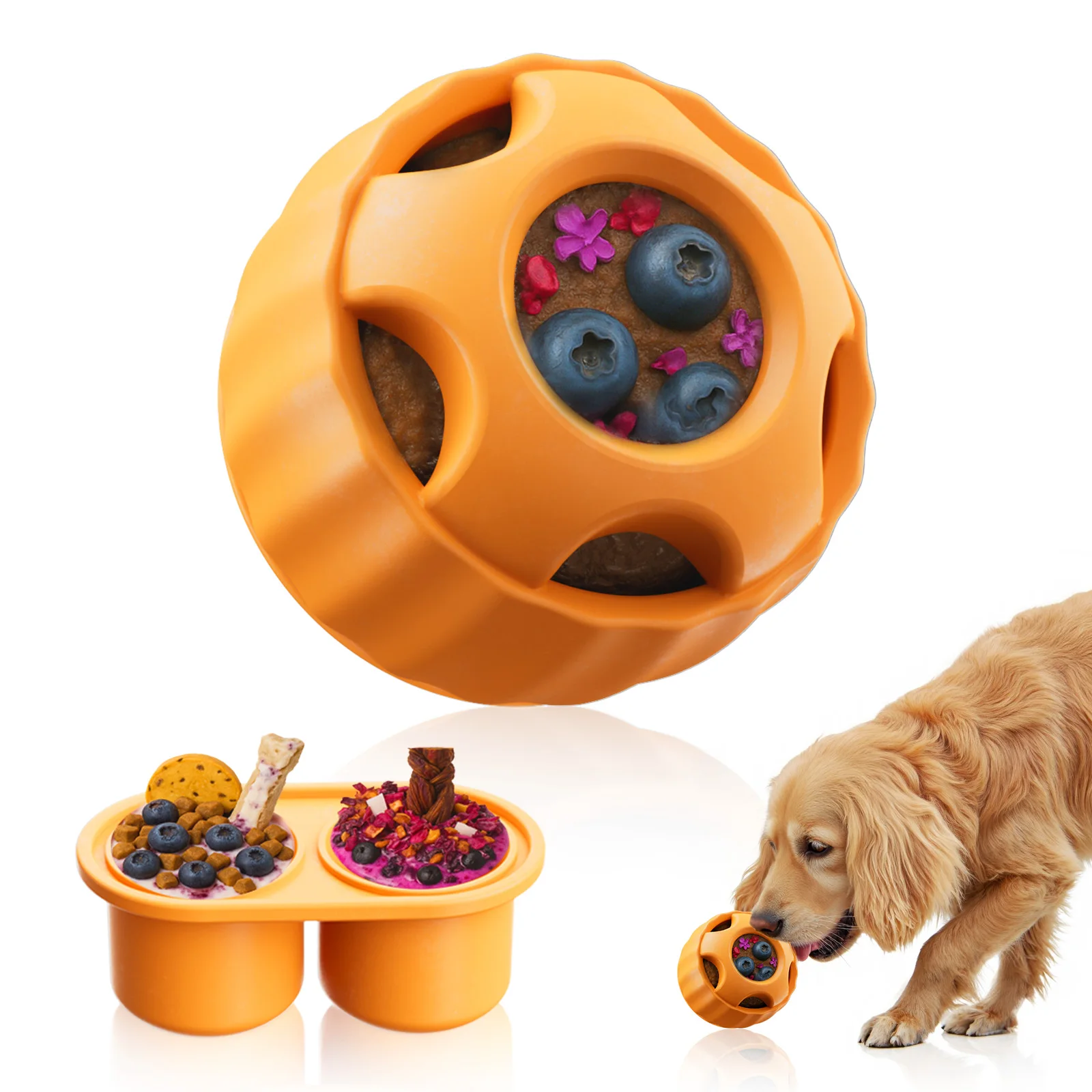 S30f5cd0b3d8e45e1a99310a464a3bd86i Interactive Dog Toys for Boredom Dog Treat Molds Silicone Healthy Treats for (New) - Image 1