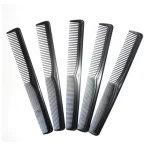 5 Pieces Fine Cutting Wide Tooth Hair Barber Carbon Fiber Salon Hairdressing Comb (New)