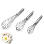 6 8 10 12inch Stainless Steel Egg Stirring Balloon Whisk Manual Egg Beater Mixer Kitchen Baking (New)