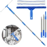 3 in 1 Glass Brush Windows Cleaner Squeegee with 53in Long Hand Professional (New)