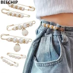 6  Set Artificial Pearl Waist Pin Clips for Trousers Pants Skirts Dress (New)