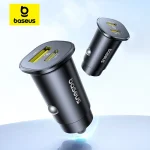 Baseus 30W Car Charger Fast Charging Dual Port USB Type C PD QC FCP (New)