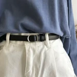 Men Belt Casual Simple Perforated WomenS Belt Paired With Jeans MenS Belt Pu (New)