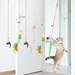 7 Random Cat Toy Swing Sticky Disc Elastic Hanging Door Teasing Cat Rope (New)