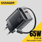 Essager 65W Fast Charger Type C PD USB Charger with (New)