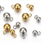 20 40 Stainless Steel Ball Charms Solid Ball Round Bead Pendants for Jewelry Making (New)