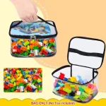 Large Capacity Transparent Mesh Zipper Toy Storage Bag   Puzzle And Block Organizer (New)