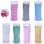 100 Disposable Crystal Eyelash Extension Clean Swab Brushes In Bottle Plastic Micro Makeup (New)