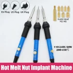 Heat Set Thread Insert Brass Nut EU USA UK Soldering Iron Kit M2 (New)