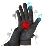 Relieve Hand Pain & Inflammation Instantly with 1 Pair of Copper Arthritis Gloves (New)