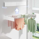 Folding Clothes Drying Rack Wall Mounted Stainless Steel Laundry Hanger Space Saving For Indoor (New)