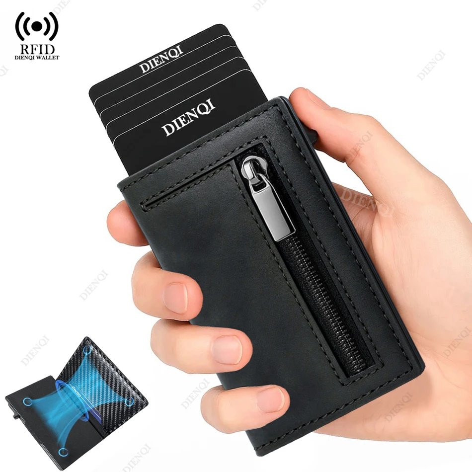 S34d42bbf996d472891fee8a94aca5579M Rfid Blocking Credit Card Holder Men Wallet Luxury Pop Up Slim Thin Minimalist (New) - Image 1