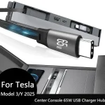 For Tesla Model Y Juniper Retractable Center Console USB Hub Model 3 (New)