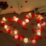 1 5M LED Flower String Lights Artificial Rose Bouquet Romantic Fairy Light Garland (New)