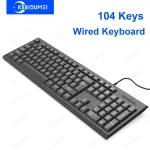 USB Wired Keyboard 104 Keys Standard Keyboard Laptop Gaming Keyboard Membrane Keyboard Ergonomic (New)