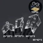 10 Transparent Plastic Folding Hinges Durable Clear Acrylic Hinge Tools Cabinet Hardware Furniture (New)