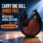 Single Ball Bag Mesh Basketball Carry Bag with Zipper Pocket Adjustable Shoulder Strap (New)