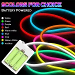 Battery Powered Led Strip Flexible Neon LED Strip Lights Neon Rope Lights With (New)