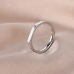 Skyrim Minimalist Signet Rings Women Men Stainless Steel Wide Rectangle Geometric Rings Fashion (New)