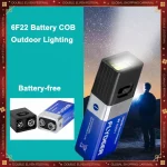 6F22 Battery Powered Mini Portable Light 9V COB LED Work Light Flashlight for (New)