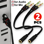 2in1 Headphone Microphone Audio Converter Splitter Cable 3.5mm Female To (New)
