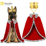 Halloween Dog King Cloak Costume Cute Funny Cape with Crown Adjustable Pet King (New)