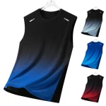 Summer Running Vest Men Contrasting Reflective Jogging Sports Sleeveless Coat Outdoor Breathable Elasticity (New)