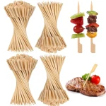 100 Bamboo Skewers, Bamboo Paddle Wood Picks, Toothpicks for Appetizers, Cocktail Picks for (New)