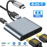 4 IN 1 USB C HUB Docking Station 4K@60Hz HDMI compatible Adapter Type C (New)